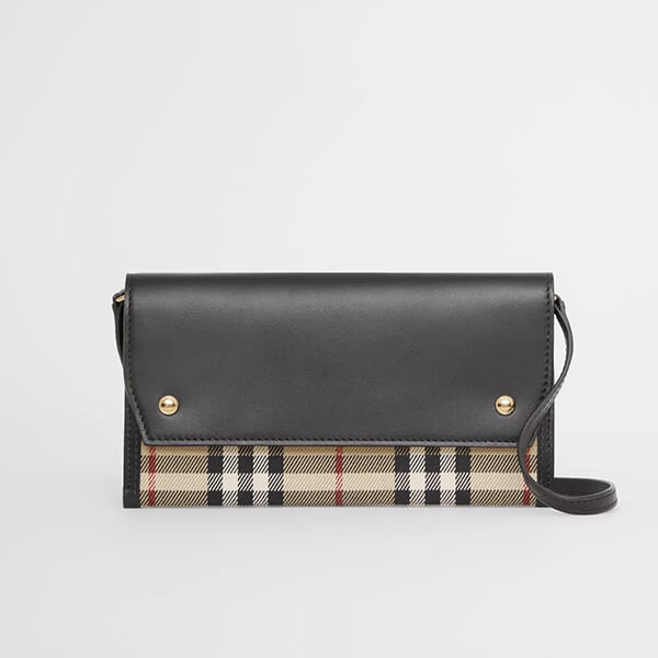 【バーバリー バッグ 偽物】ヴィンテージチェック&レザー フォンケース 80418021